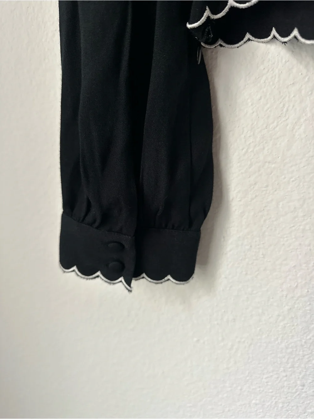 Reformation V-Neck Blouse with Cream Ribbon